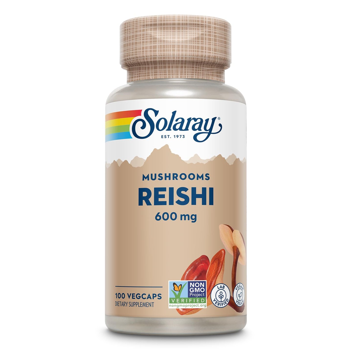 SOLARAY Reishi Mushroom 600mg Capsule, 100 Count