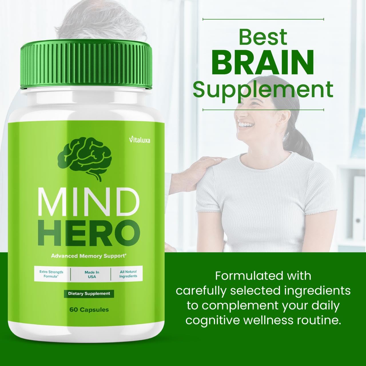 Vitaluxa Mind Hero Brain Supplement Capsules 300