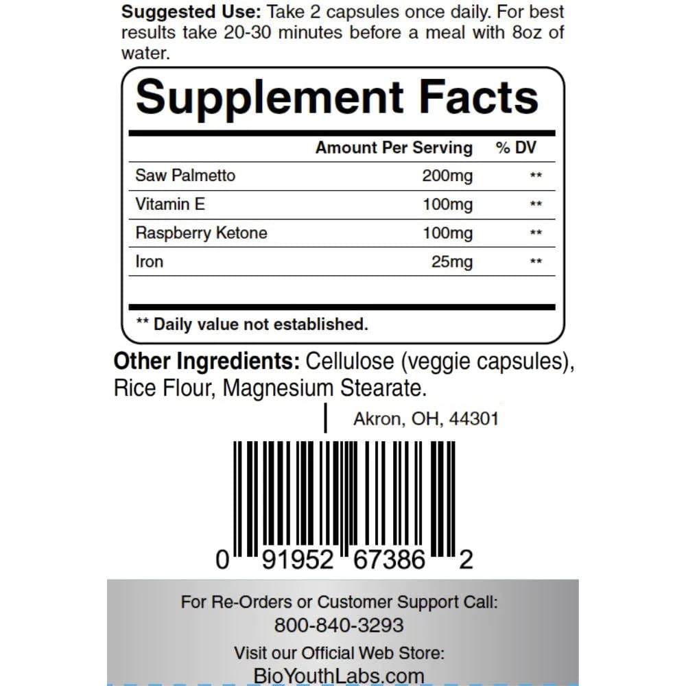 BioYouth Hair Growth Vitamins Capsule, 60 Count