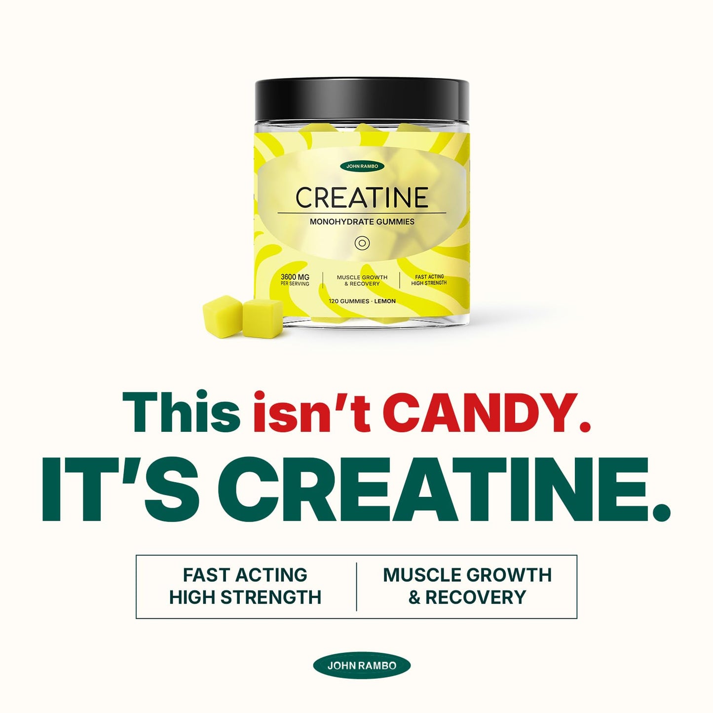 JOHN RAMBO Creatine Monohydrate Gummies 120