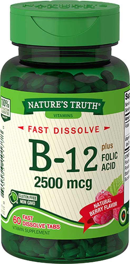 Nature's Truth Vitamin B12 2500mcg Tablet, 60 Count