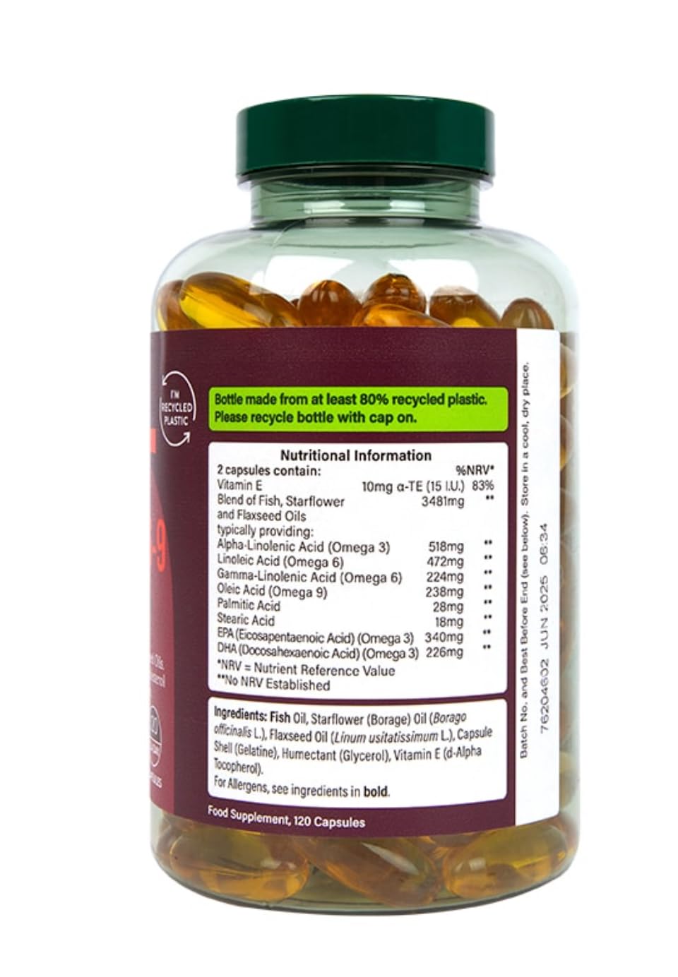 Generic Holland and Barrett High Strength Triple Omega 3-6-9 120 Capsules