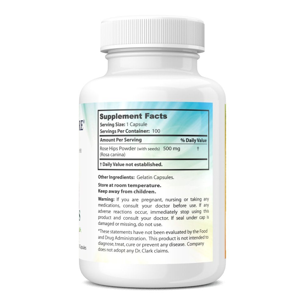 Dr Clark Store Rose Hips Supplement 500 MG Capsule 100