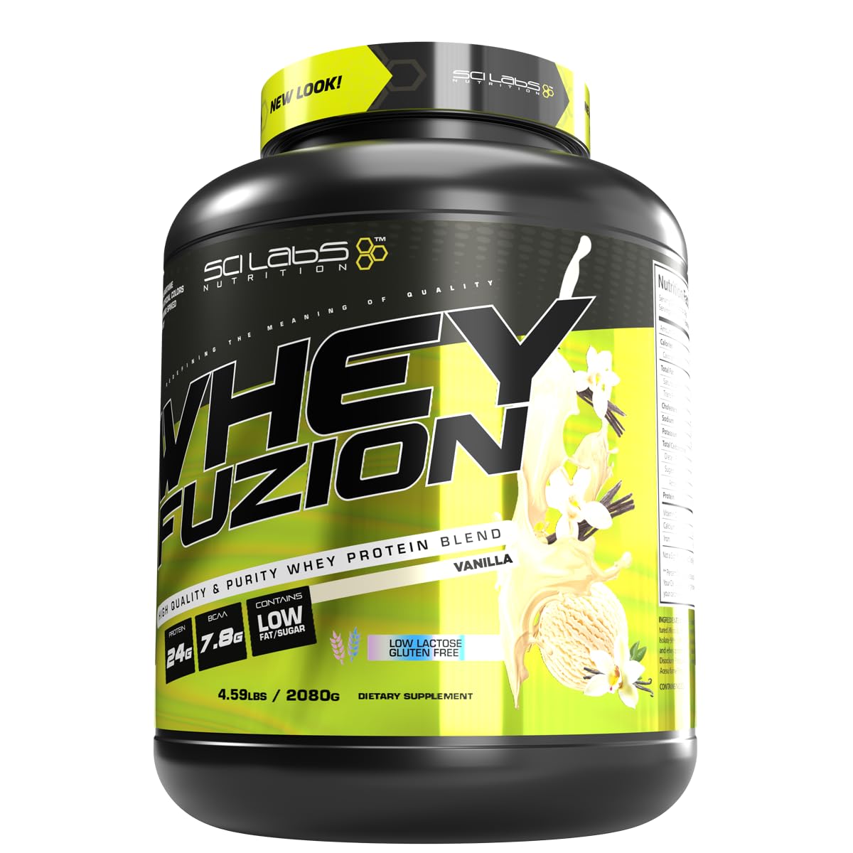 Scilabs Nutrition Whey Fuzion Protein Powder, Vanilla Flavor, 69 Servings