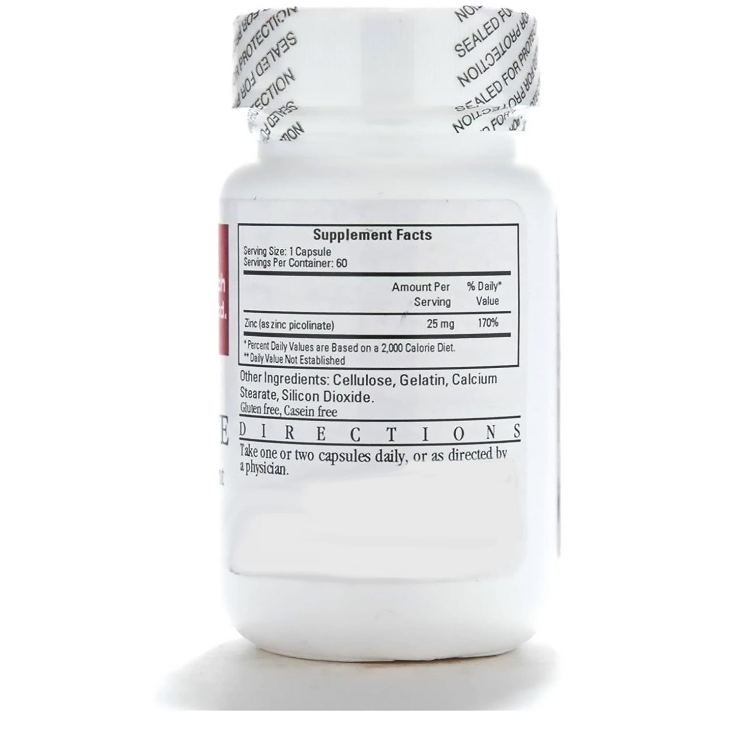Cardiovascular Research Zinc 25 mg Zinc Picolinate Capsules, 120 Count