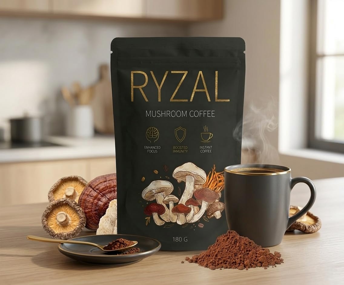RYZAL Mushroom Coffee Powder 6.34 Ounce