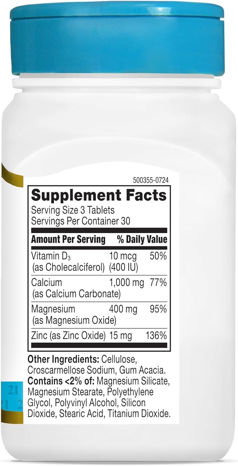 21st Century Cal MAG ZINC + D Tablets, 90 Count