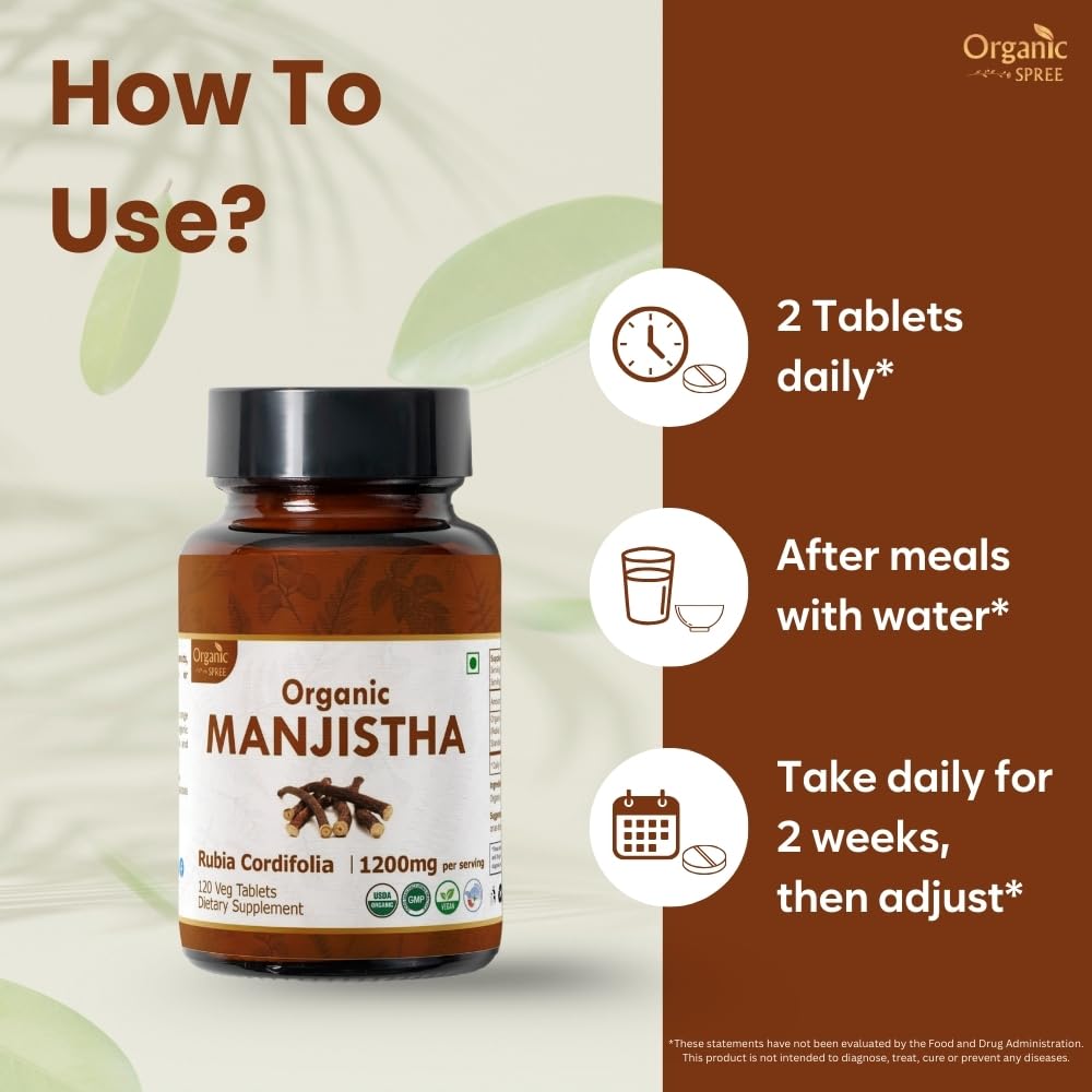 Organic Spree Manjistha & Sea Buckthorn Supplement Tablets, 240