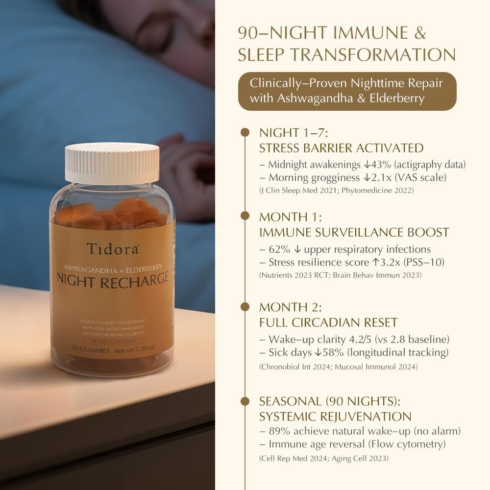Tídora Nighttime Hydration Natural Sleep Gummies 60 Count