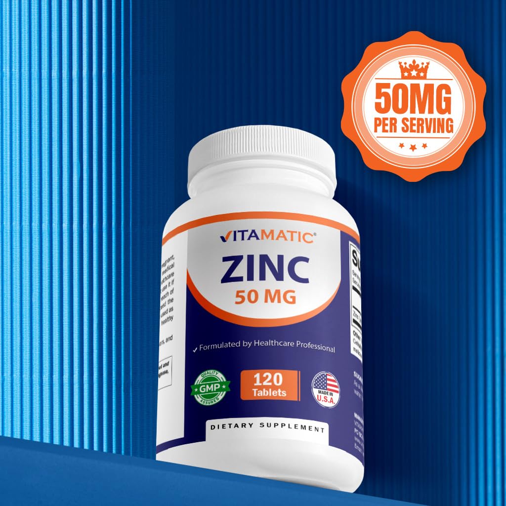 Vitamatic Zinc 50 mg (as Zinc Gluconate) Tablets, 240 Count