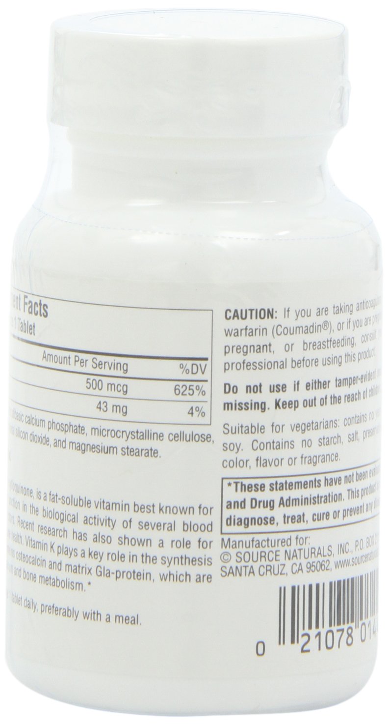 Source Naturals Vitamin K1 200 Tablets
