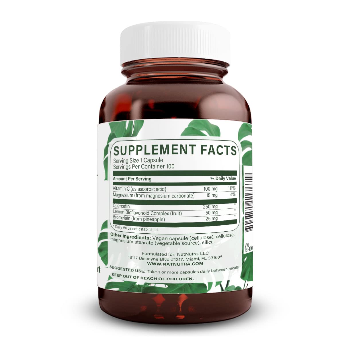Natural Nutra Quercetin Complex Bromelain & Vitamin C Citrus Capsule 100