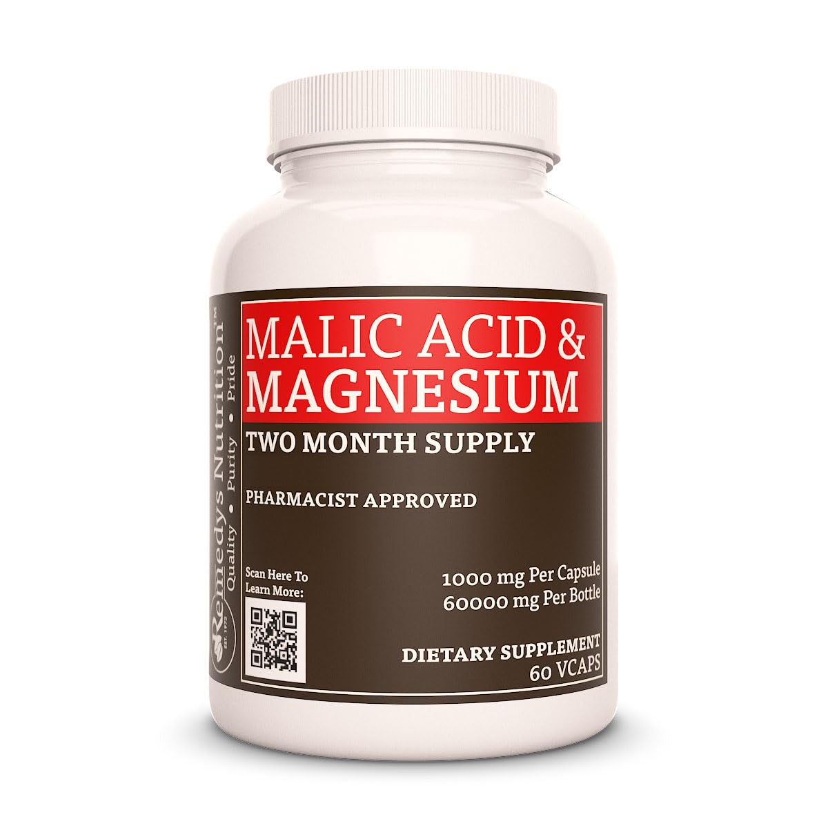 Remedy’s Nutrition Malic Acid & Magnesium Capsules, 60 Count