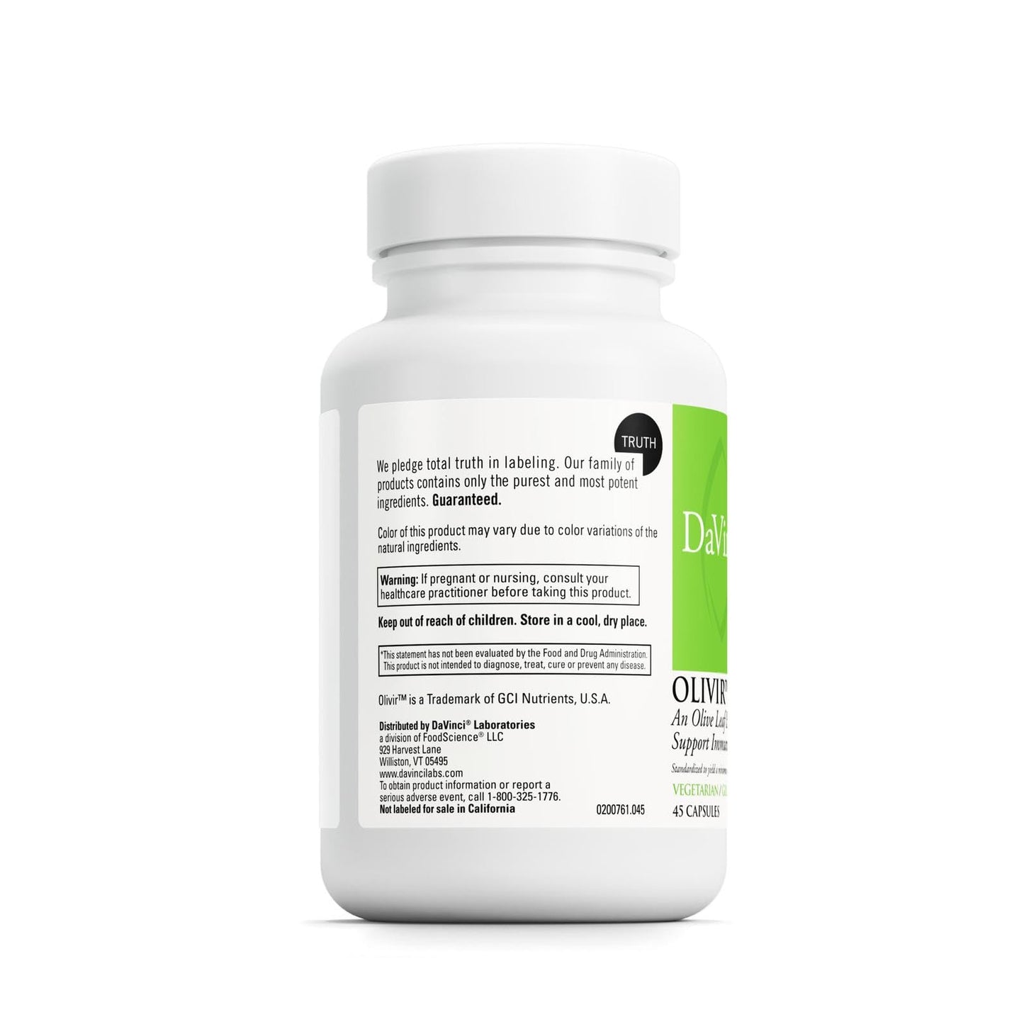 DAVINCI Olivir 15-45 Capsules, 45 Count