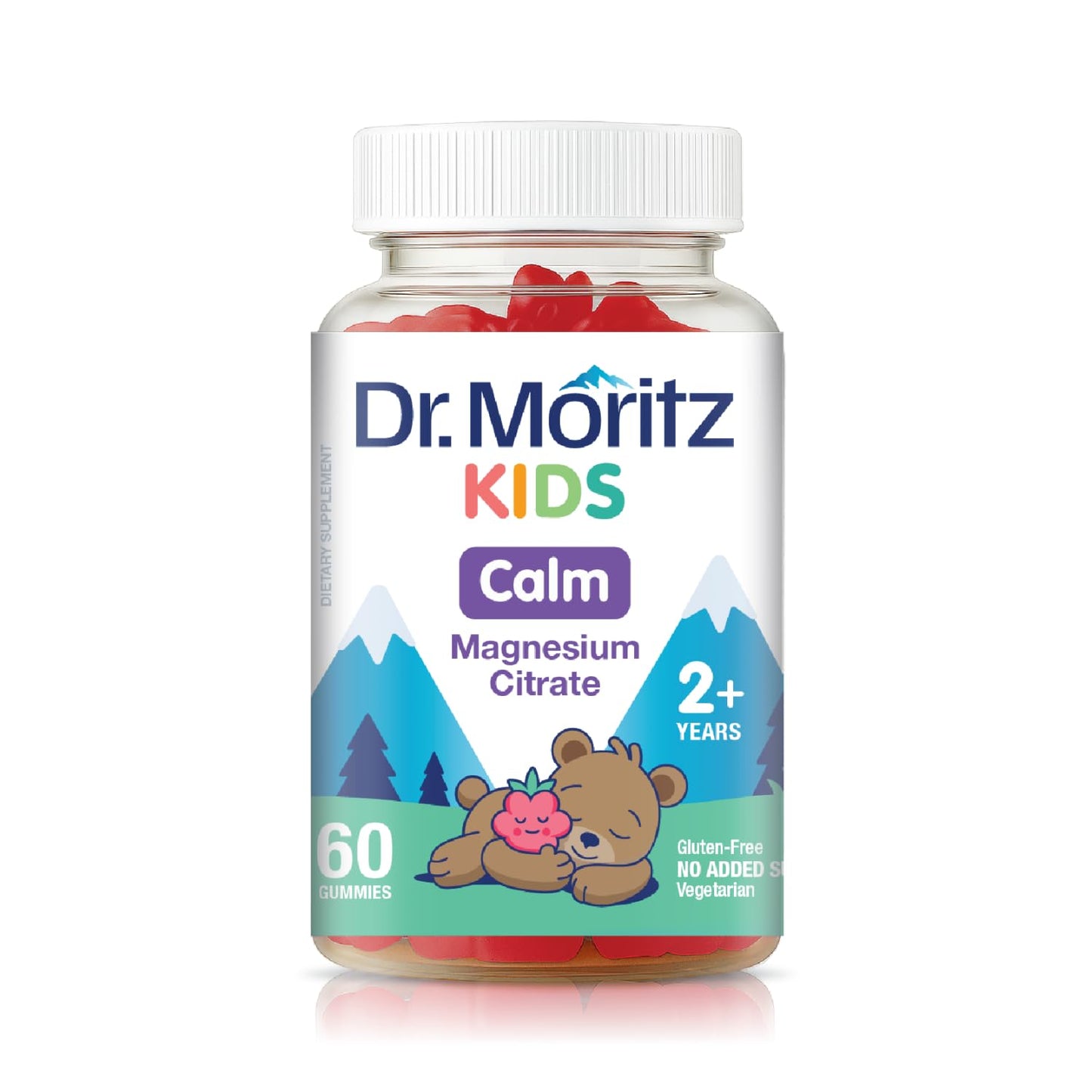 DR. MORITZ Sugar-Free Calm Magnesium Gummies - Non-GMO Magnesium Citrate, Raspberry Flavor, 60 Count