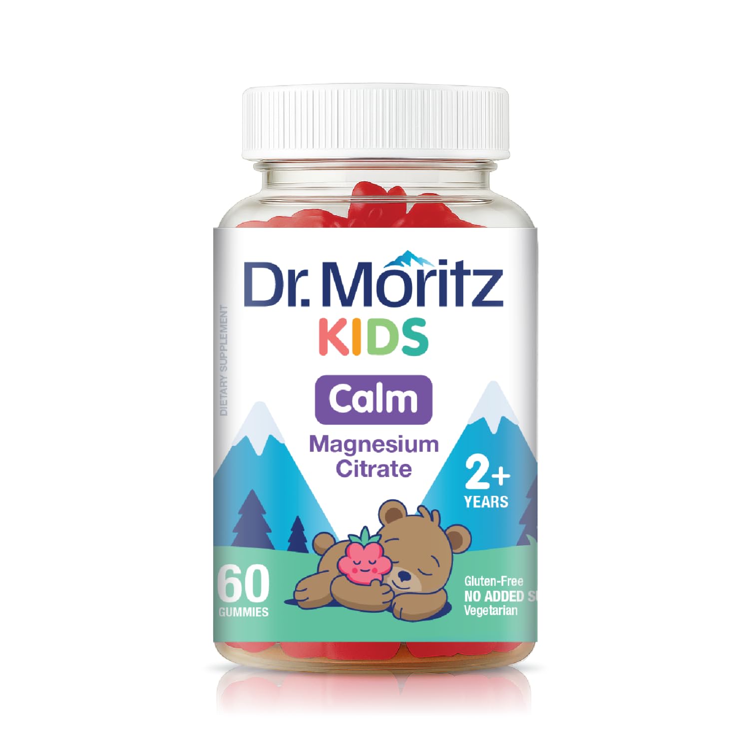 DR. MORITZ Sugar-Free Calm Magnesium Gummies - Non-GMO Magnesium Citrate, Raspberry Flavor, 60 Count