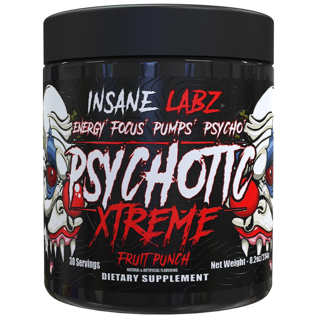 Insane Labz Psychotic Xtreme Pre Workout Powder, 9.2 Ounce