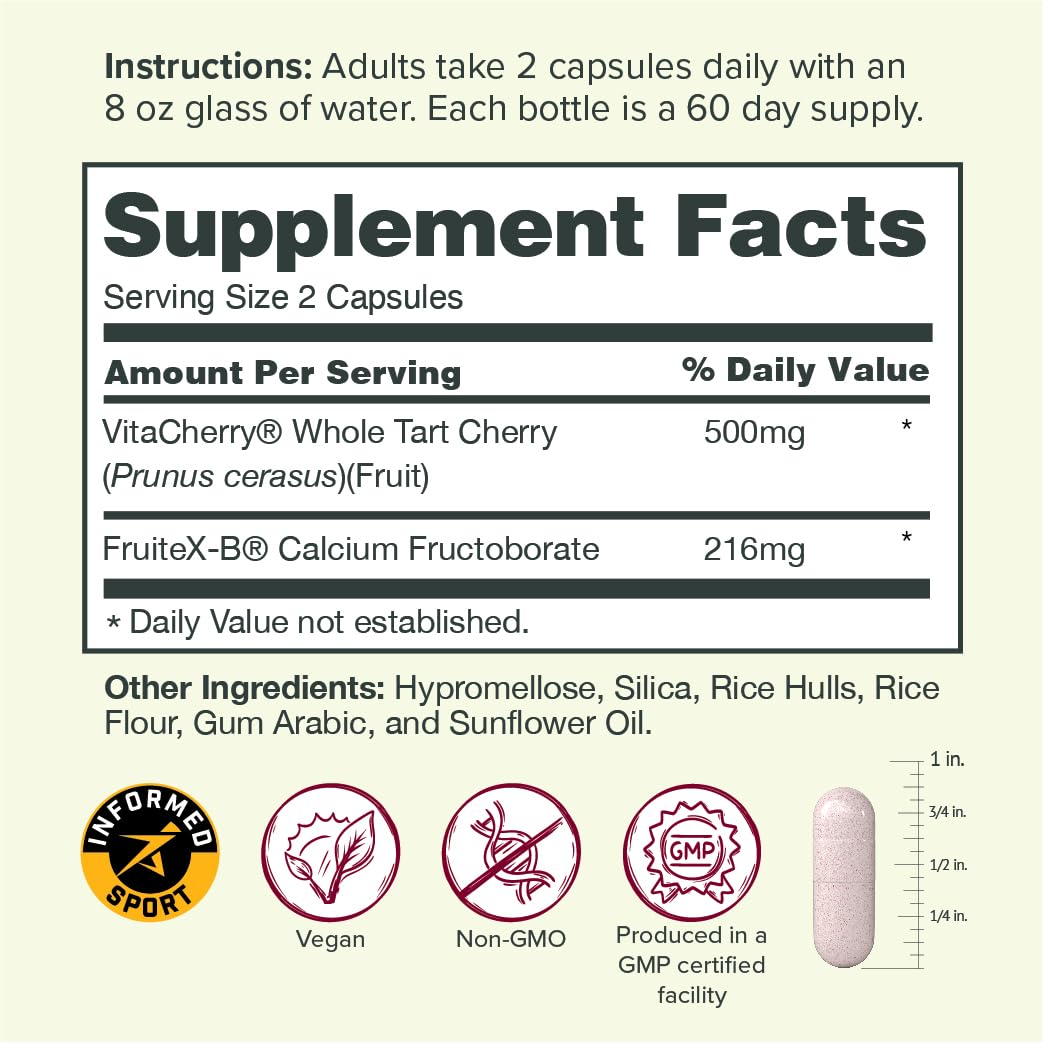 Sur Nutrim Oat Bran Powder with 750mg Beta Glucan per Serving, FruiteX-B Tart Cherry, Joint Support