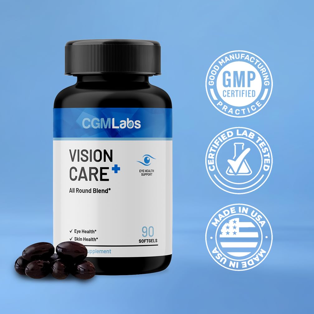 CGMLABS Vision Care Plus Eye Health Supplement, Lutein 20mg Softgels 90