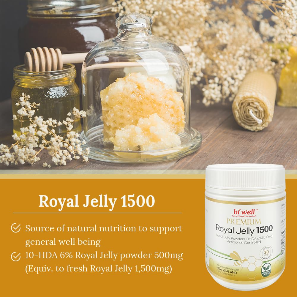 Hi Well Pure & Natural New Zealand Premium Royal Jelly 1500 Softgel 300