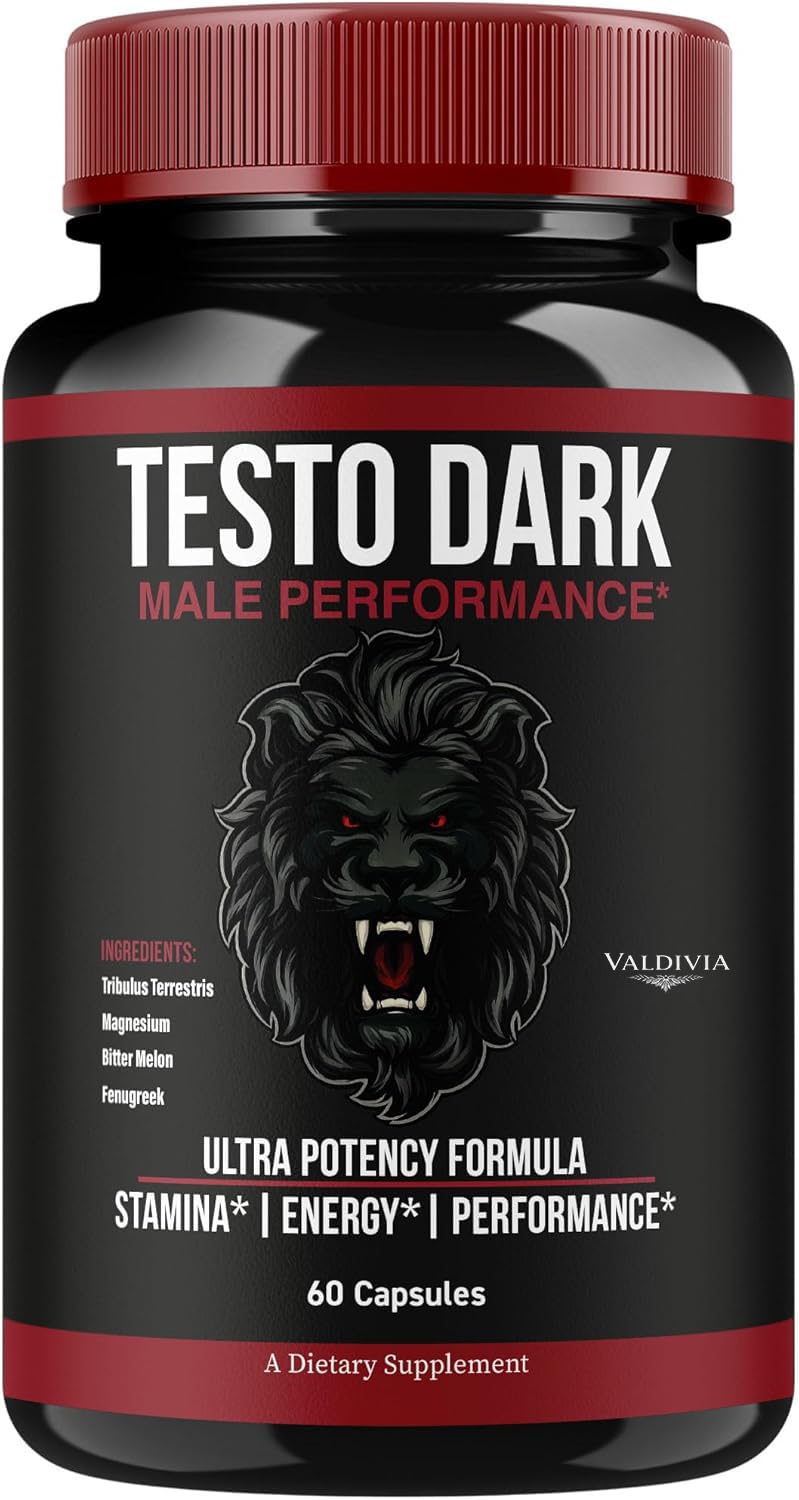 Valdivia TestoDark Premium Advanced Formula Capsules Supplement Support, 60 Capsules