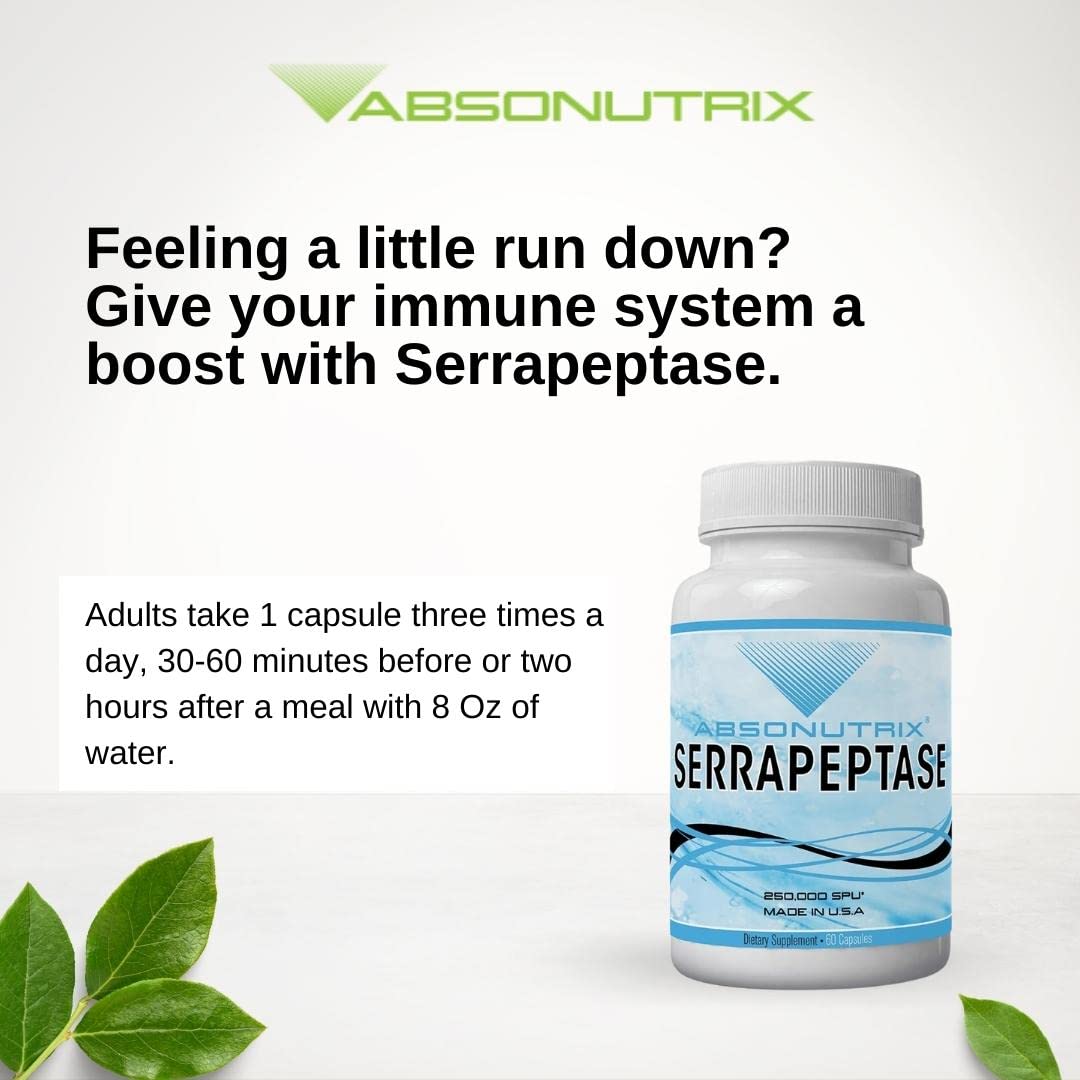 Absonutrix Serrapeptase 250,000 Units Capsule, 60 Count