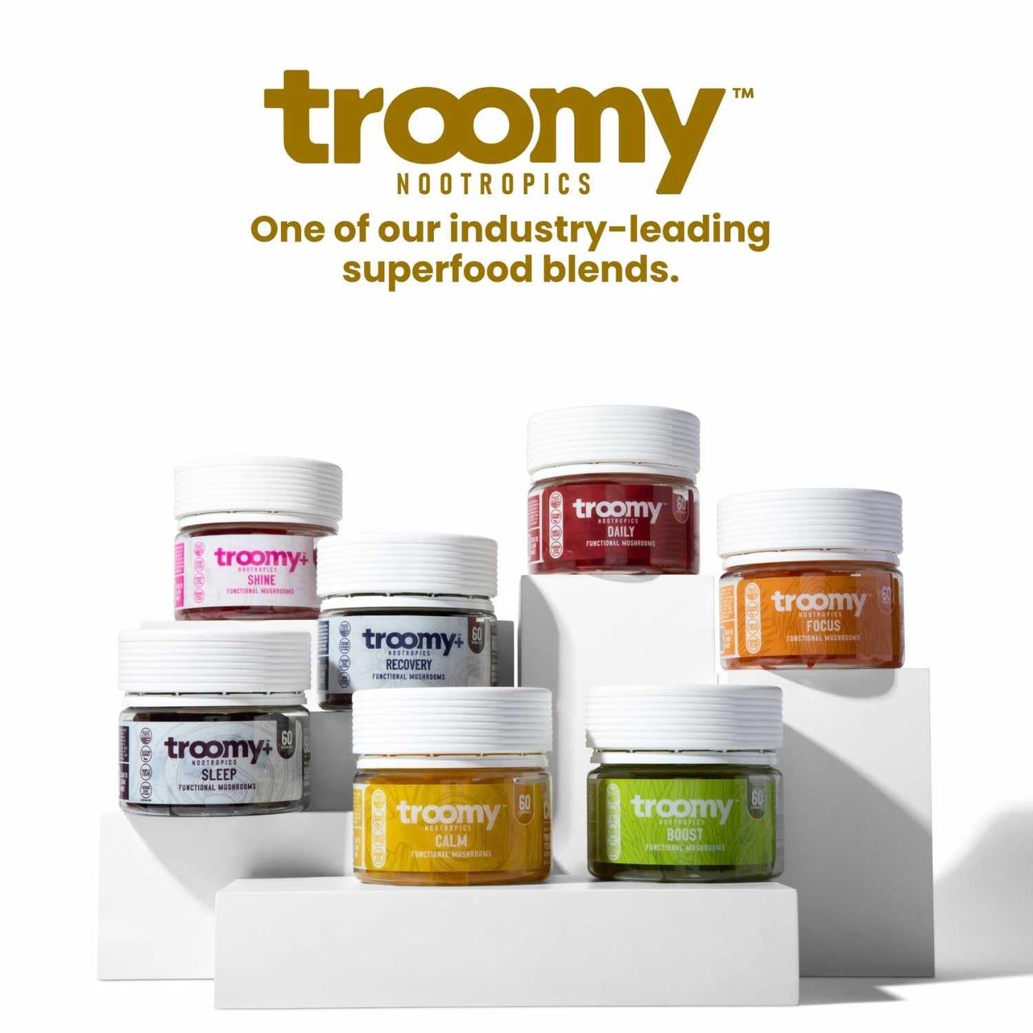 Troomy Nootropics Reishi Calm Gummies, 60 Count