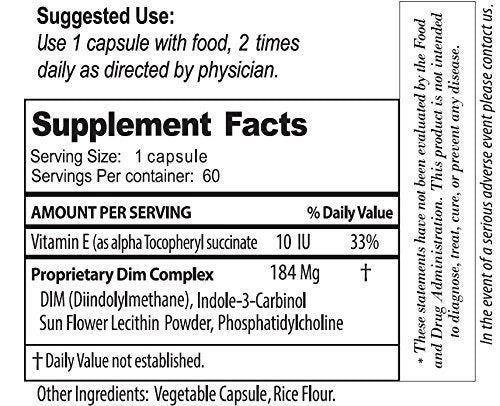 The Delgado Protocol for Health Estroblock DIM & Indole 3-Carbinol for Natural Hormonal Balance, Acne - Aromatase Inhibitor Blocker, 120 Capsules