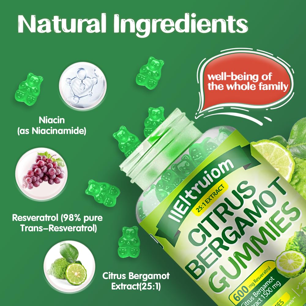 IIEltruiom Citrus Bergamot 1500mg Gummies, 60 Count