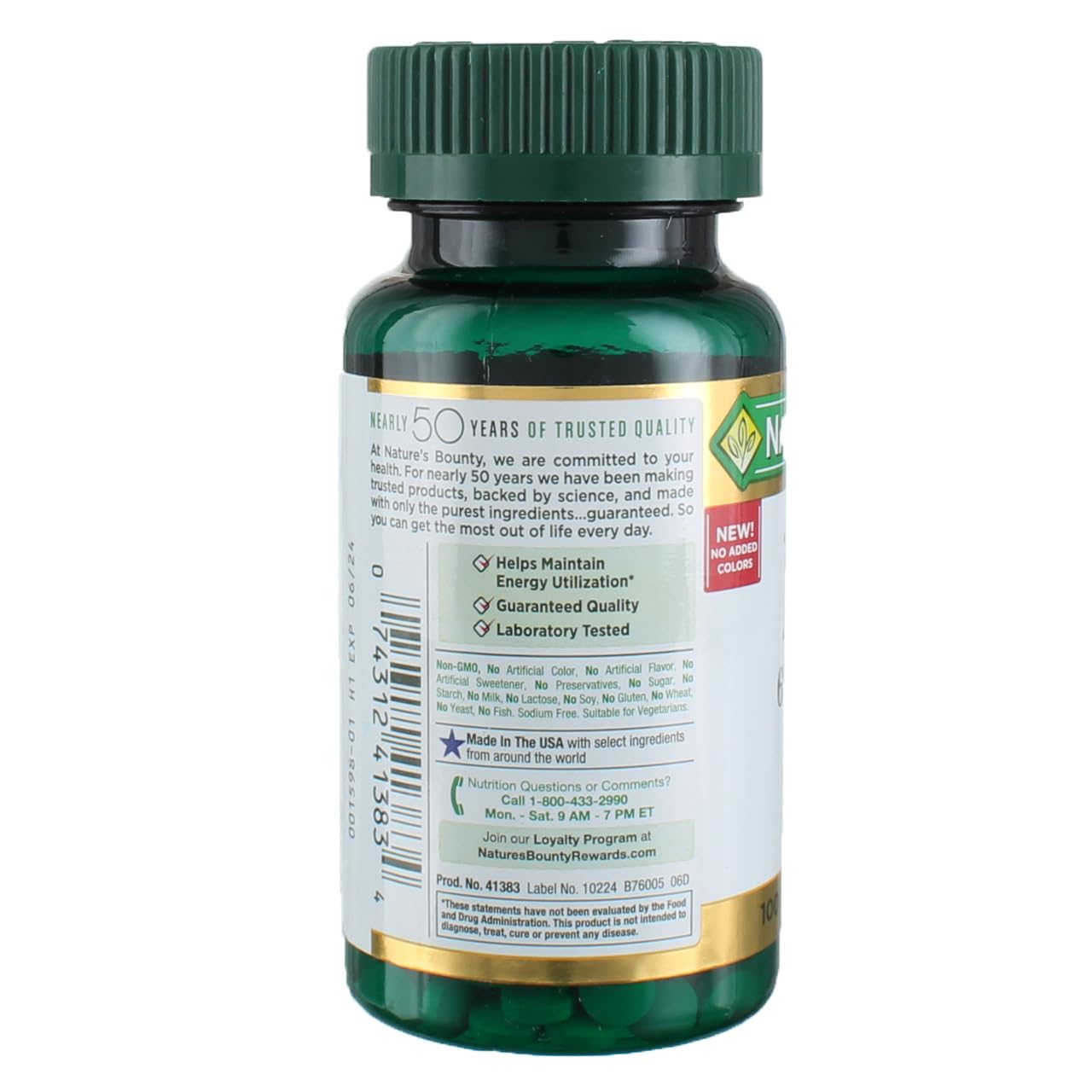 Nature's Bounty Iron 65 mg Ferrous Sulfate Tablets, 200 Count
