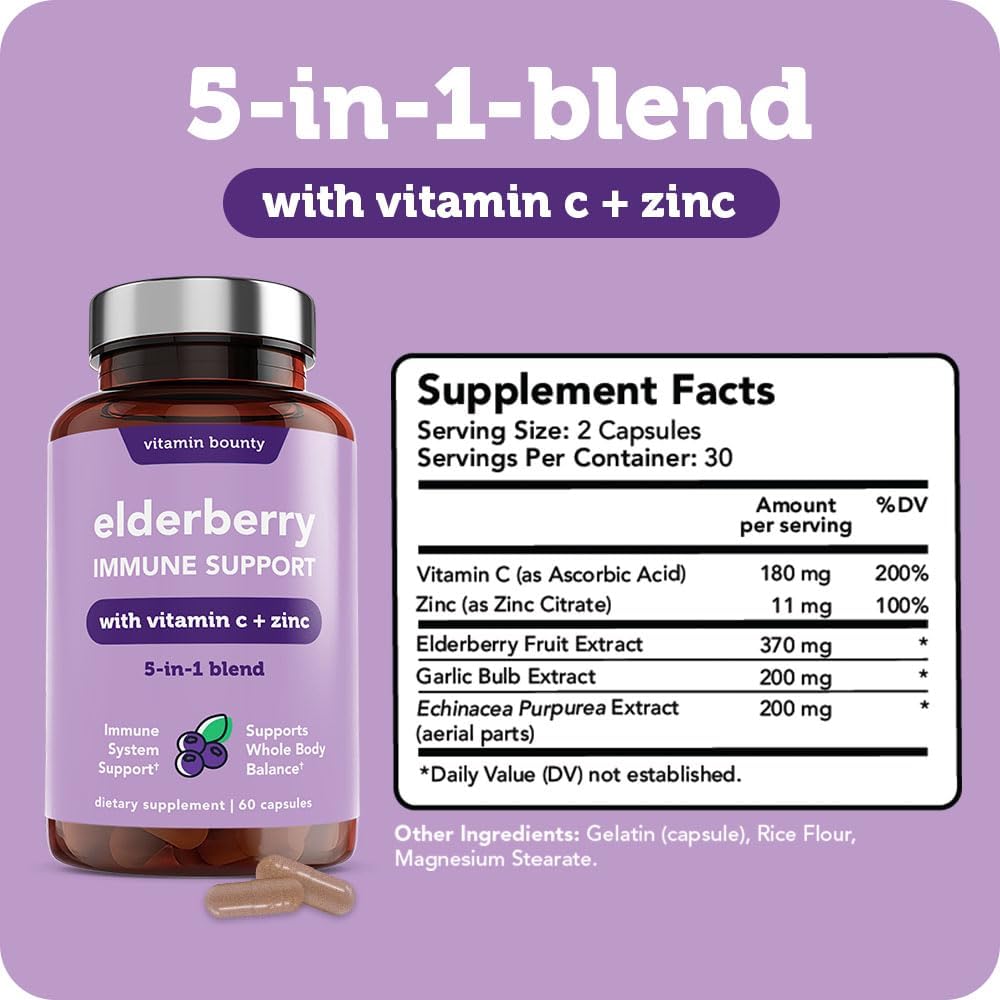 Vitamin Bounty Organic Elderberry Capsules, 60 Capsules