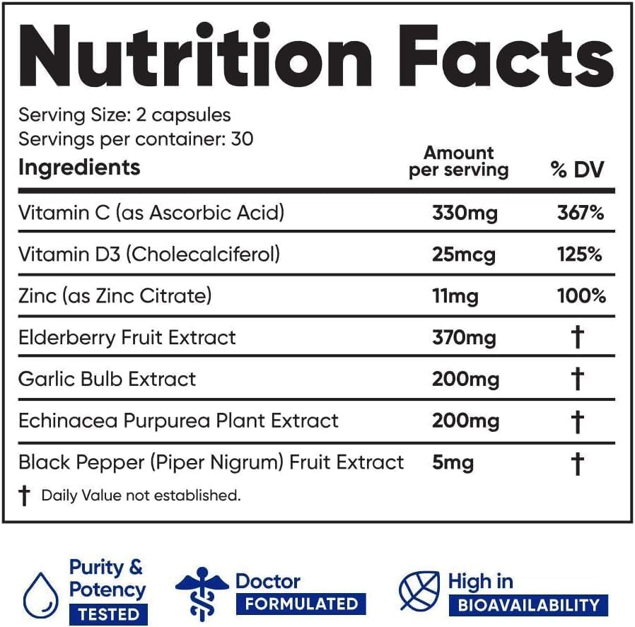 Immuneti Advanced Immune Support – Doctor Formulated 6-in-1 Daily Immunity Supplement, 180 Capsules