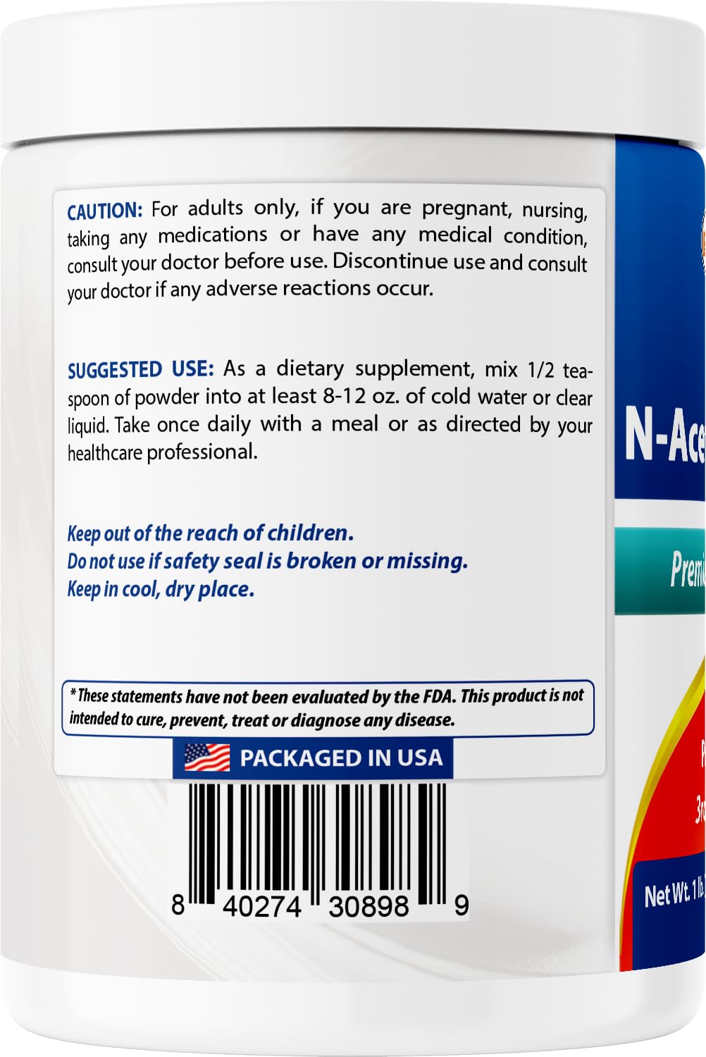 Best Naturals NAC (N-Acetyl L-Cysteine) Premium Pure Powder, Gluten Free, 16 oz