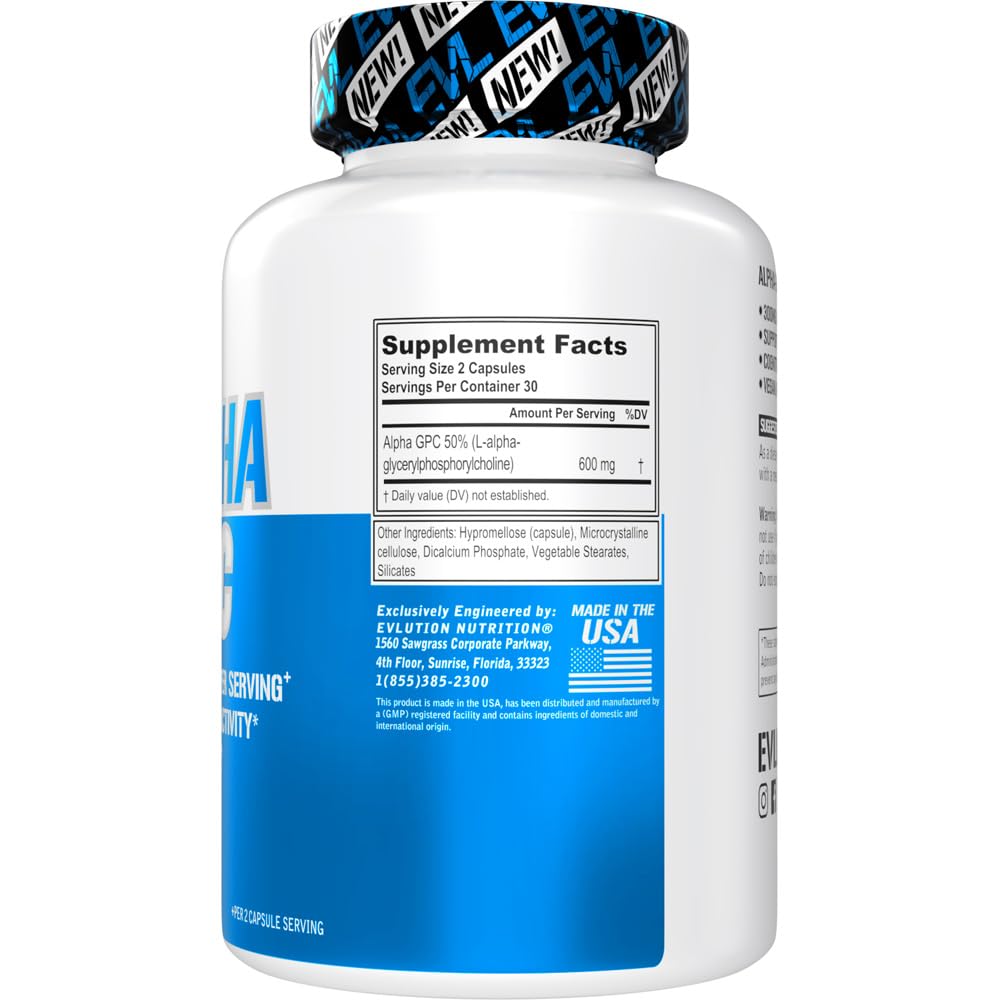 EVL Nutrition Alpha GPC Capsule 60 Count