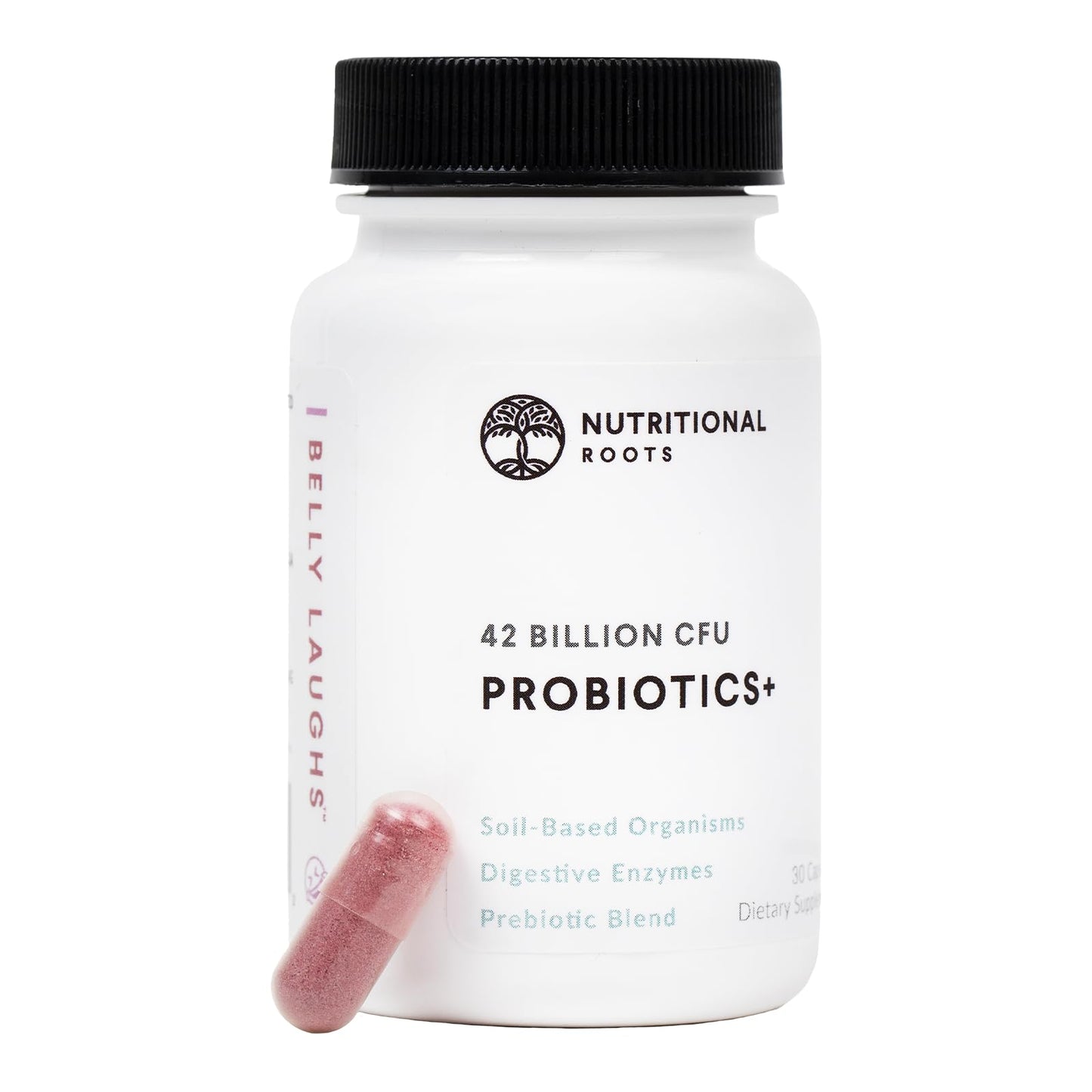 Nutritional Roots Probiotics + Soil-Based Organisms + Prebiotics with Digestive Enzymes Delay Release Dietary Supplement Capsules, 30 Count