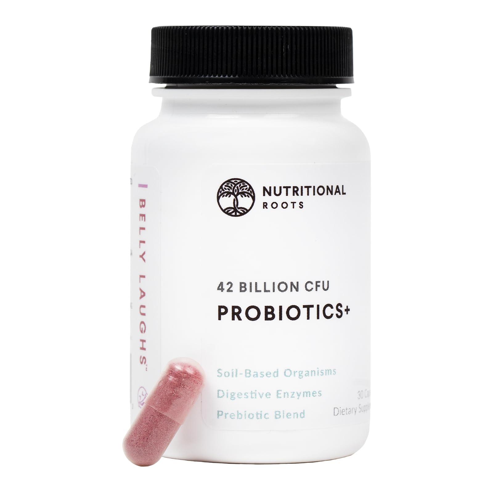 Nutritional Roots Probiotics + Soil-Based Organisms + Prebiotics with Digestive Enzymes Delay Release Dietary Supplement Capsules, 30 Count