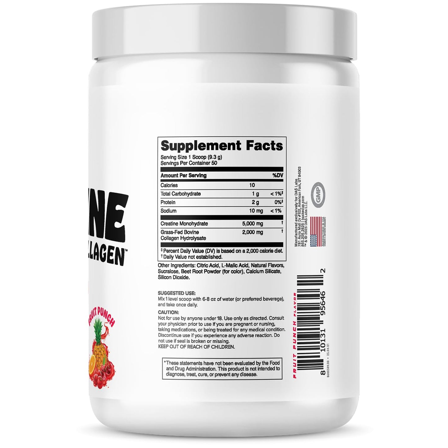 Bucked Up Creatine + Collagen for Women, Essentials Powder, 12 oz