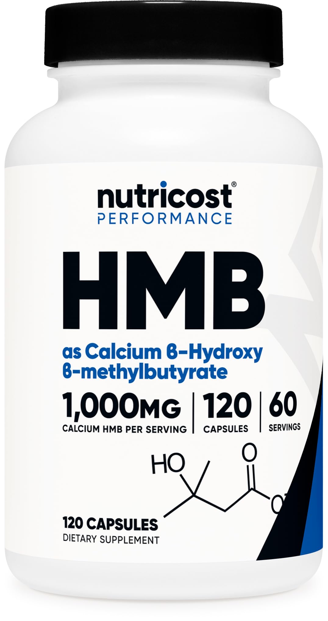 Nutricost HMB (Beta-Hydroxy Beta-Methylbutyrate) 1000mg Capsule, 120 Count