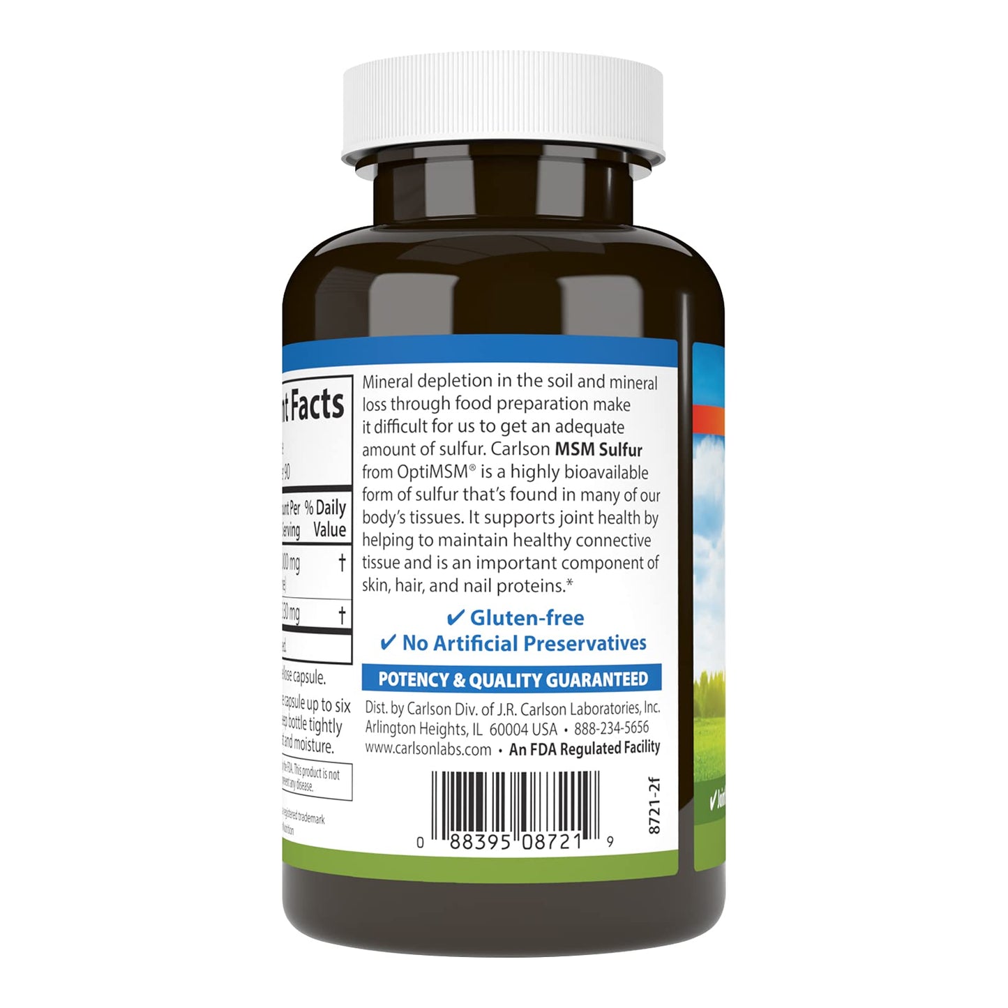 Carlson M-S-M Sulfur 1000 mg Capsules 90 Count