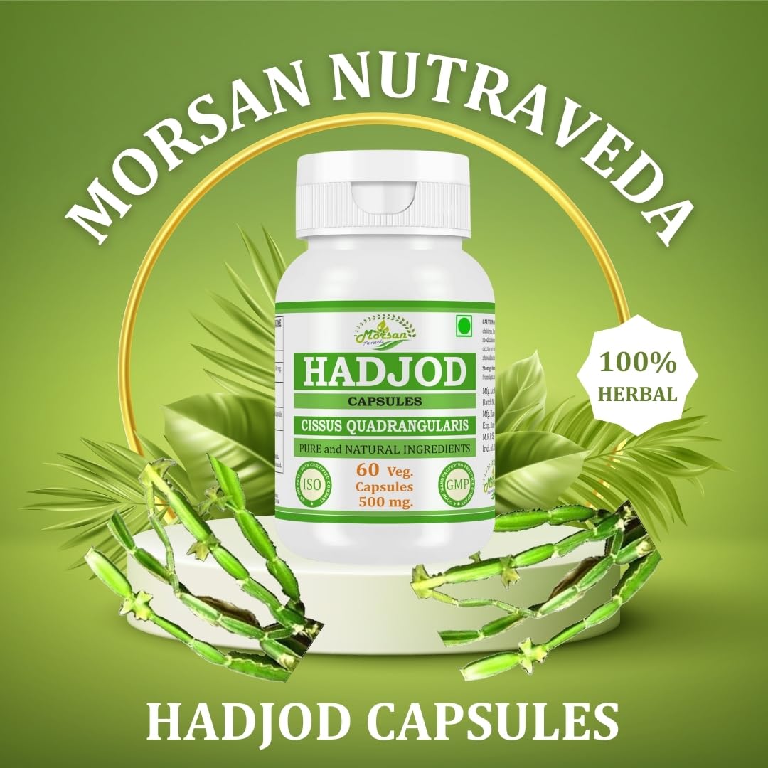 Morsan Nutraveda Hadjod (Cissus Quadrangularis) 500 mg Capsule, 60 Capsules