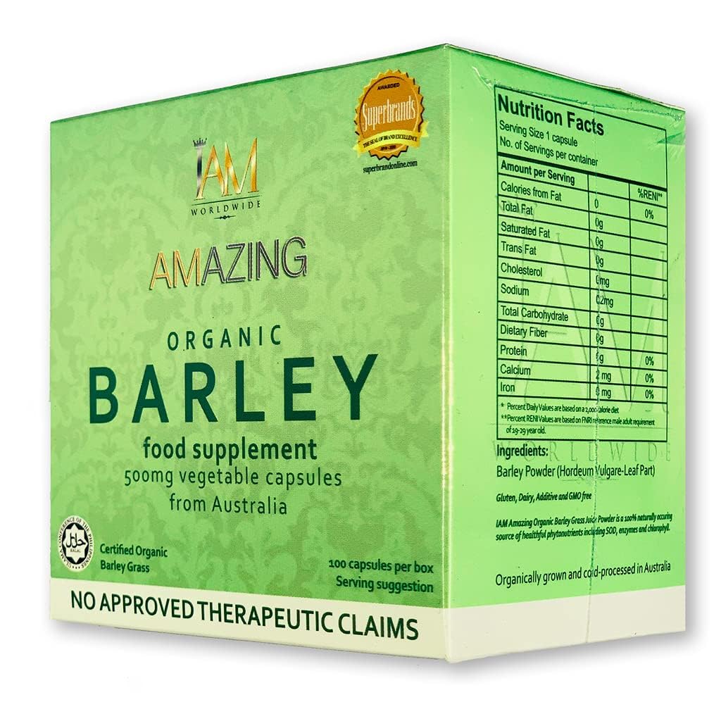 Generic Amazing Organic Barley Capsules, 60 Count