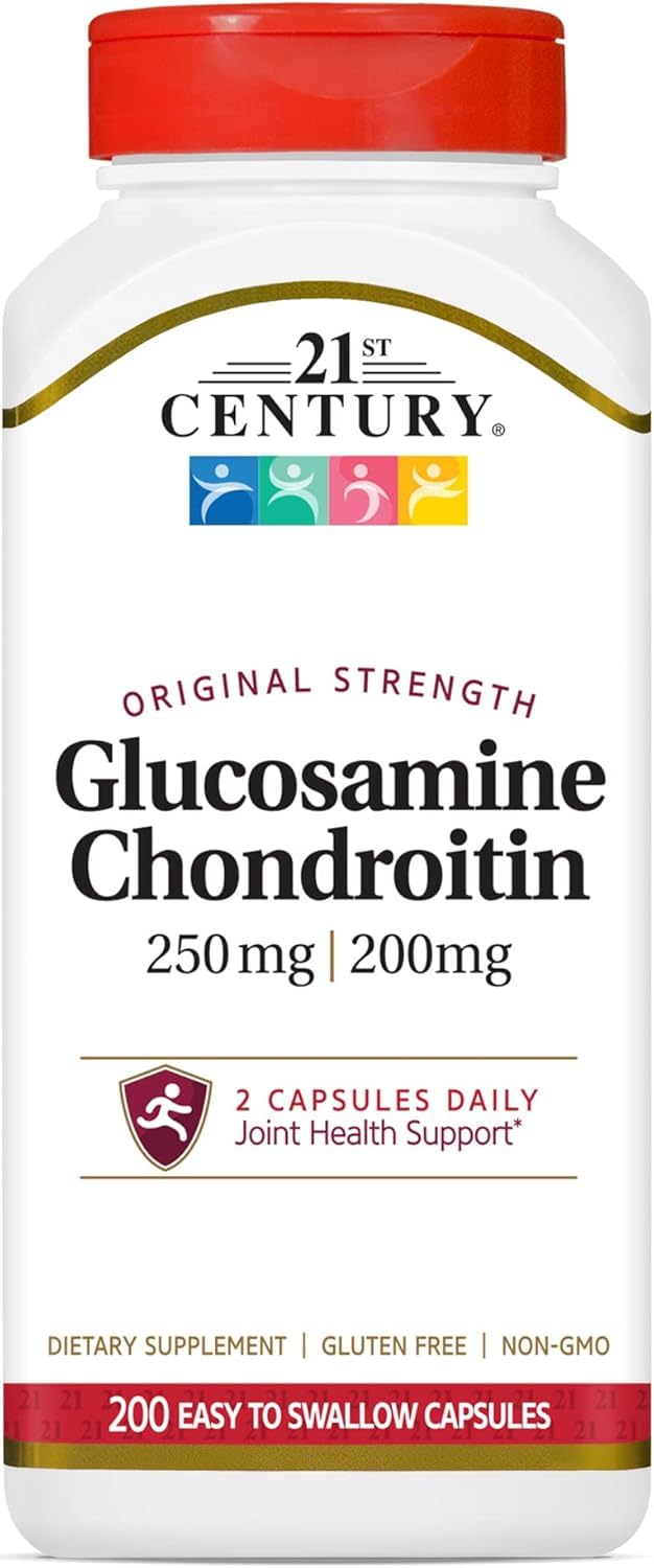 21st Century Glucosamine Chondroitin Original Strength Joint Health Supplement for Adults 200 Capsules