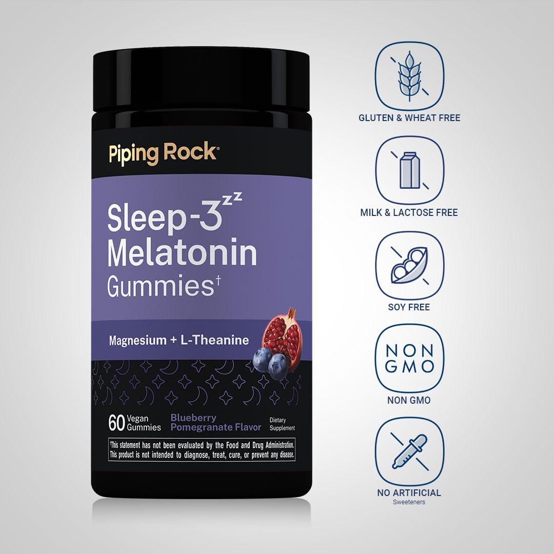 Piping Rock Melatonin 3mg Gummies, 60 Count