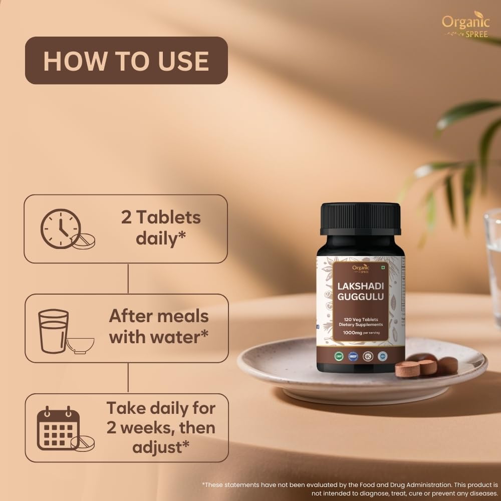 ORGANIC SPREE Lakshadi Guggulu 120 Tablets