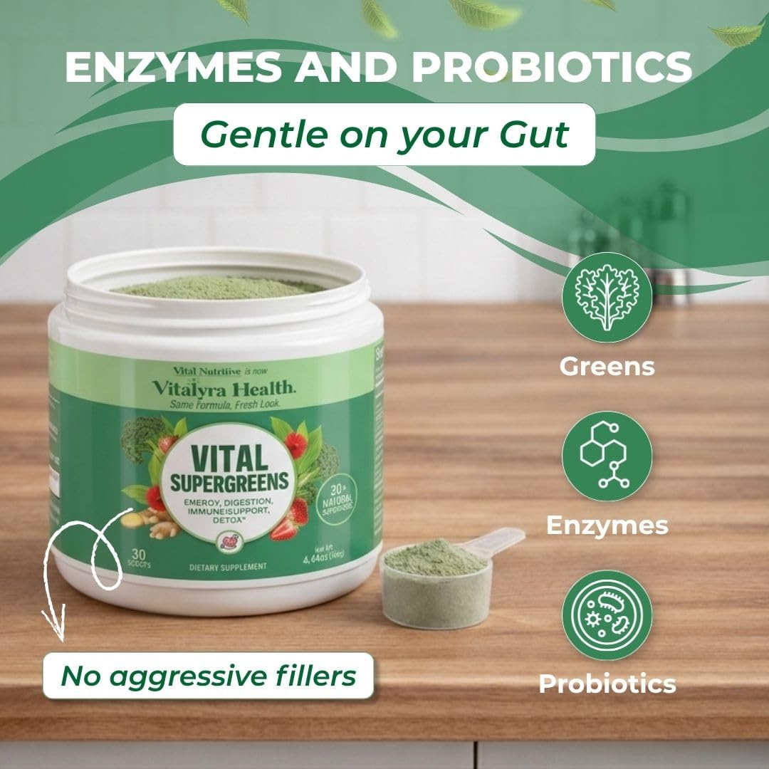 VITAL NUTRITIVE Super Greens Powder 4.44 Ounce