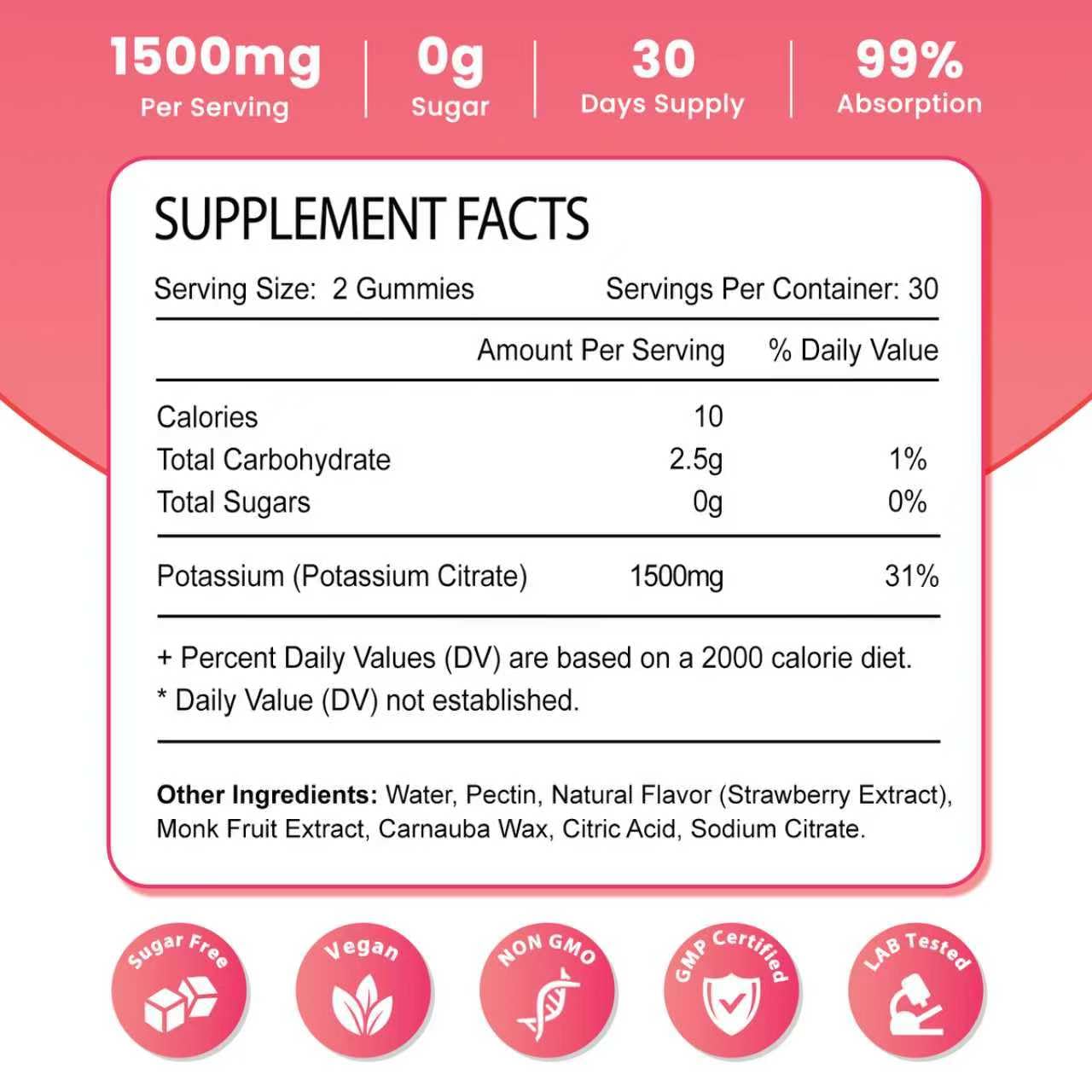 Zetelixia Potassium Gummies 60 Count