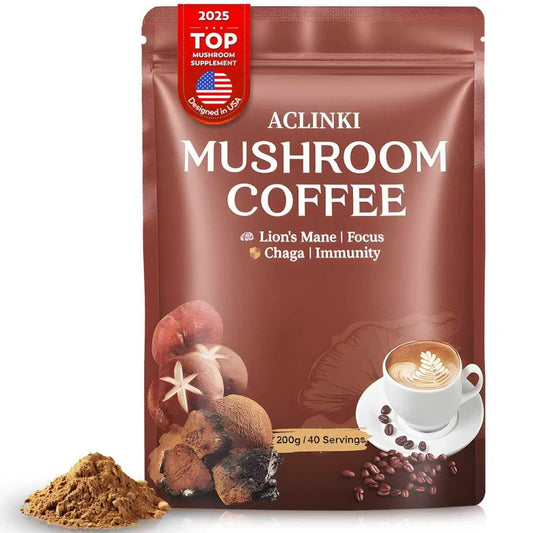 ACLINKI Organic Mushroom Coffee Powder 7.04 Ounce