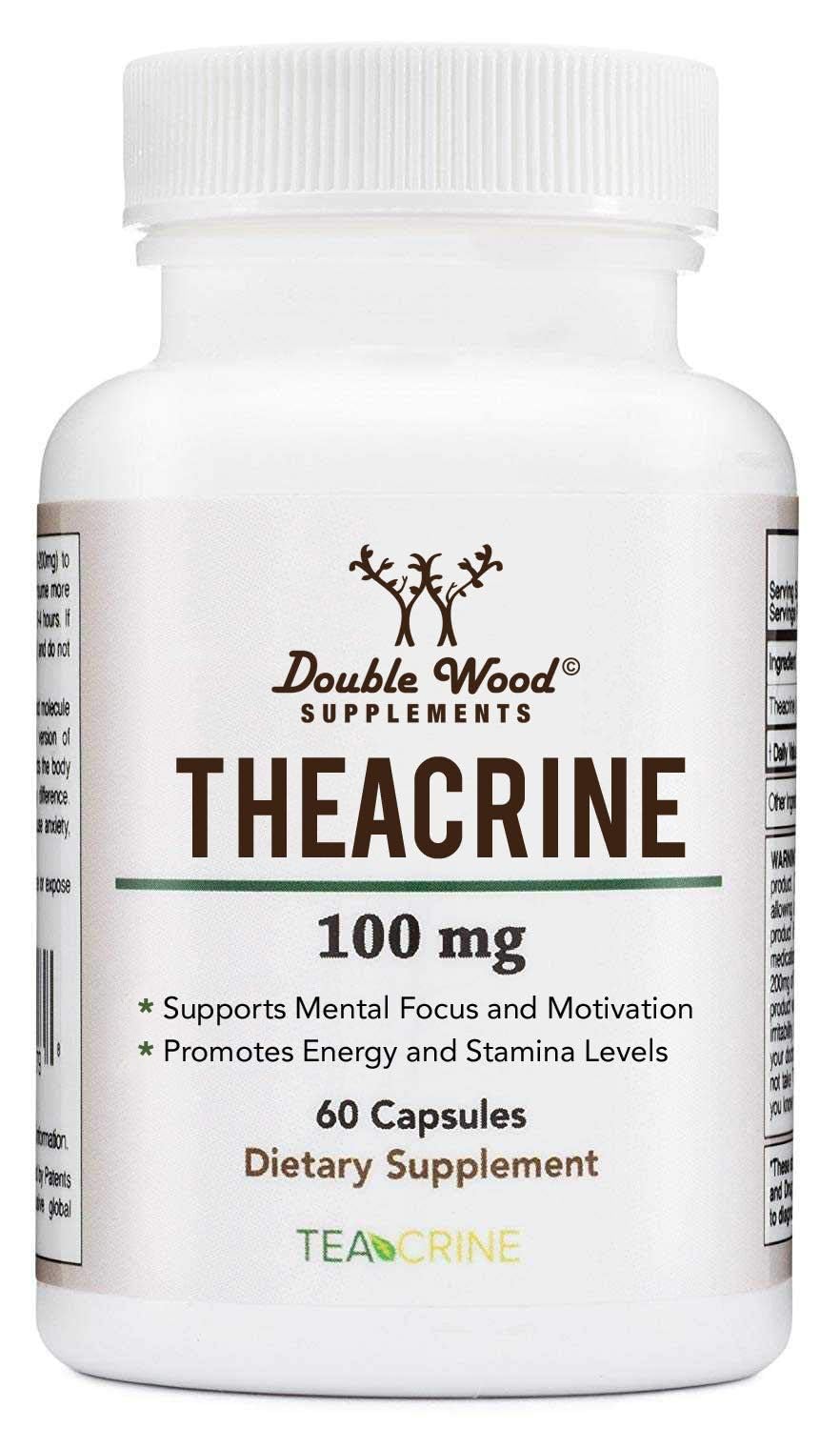 Double Wood Supplements Theacrine (Teacrine) 100 mg Capsule, 60 Count