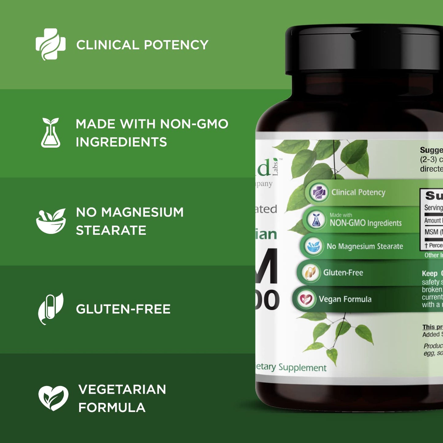 Emerald Labs MSM 1000mg - Joint, Liver & Immune Support Supplement with Methylsulfonylmethane, 200 Capsules