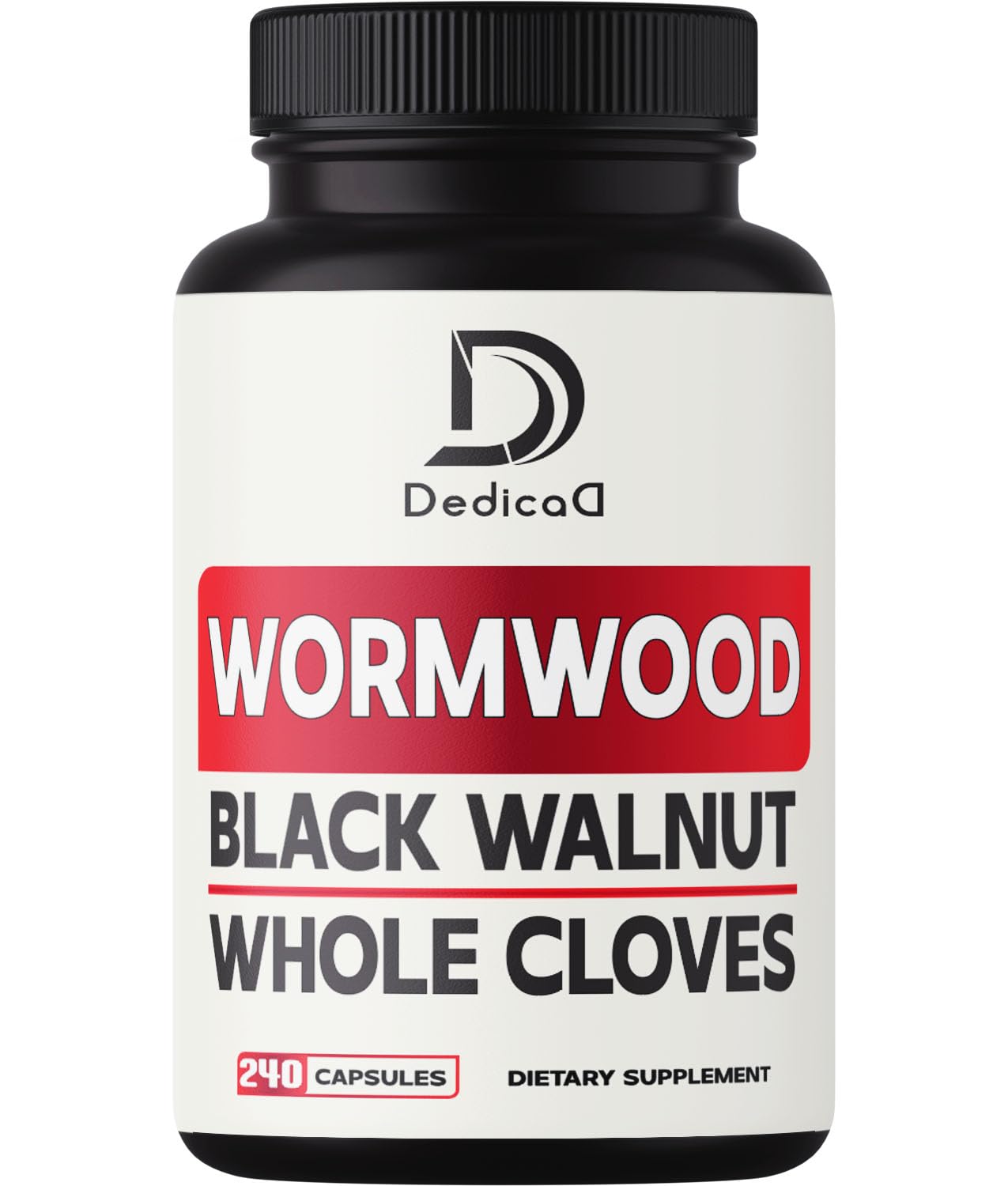 DEDICAD Sweet Wormwood Capsules 1500mg with Black Walnut & Cloves, 240 Capsules